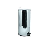 MSV - Papelera de baño - Acero inoxidable con cubo interior extraíble - Elegante papelera con pedal - Compacta y práctica - Gris - 30L