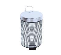 MSV Papelera de Baño Metal 3L Gris Ondulado - Diseño Elegante y Práctico