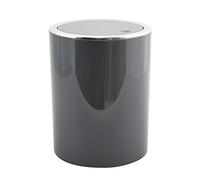 MSV - Papelera de pedal Kamaka con tapa basculante - Capacidad 6L - Ideal para baños - Dimensiones Ø18,5 x 26 cm - Gris oscuro