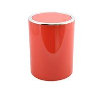 MSV - Papelera de pedal Kamaka con tapa basculante - Capacidad 6L - Ideal para baños - Dimensiones Ø18,5 x 26 cm - Rojo