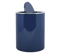 MSV - Papelera de pedal Kamaka con tapa basculante - Capacidad 6L - Ideal para baños - Dimensiones Ø18,5 x 26 cm - Azul oscuro