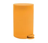 MSV - Papelera Osaki para cosméticos - 3 litros - Tapa - Con pedal para inodoros y baños - Compacta - Espacio reducido - Contenedor interior extraíble - Color azafrán