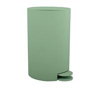 MSV - Papelera Osaki para cosméticos - 3 litros - Tapa - Con pedal para inodoros y baños - Compacta - Espacio reducido - Contenedor interior extraíble - Verde albahaca