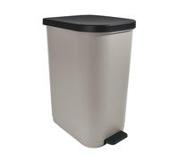 MSV - Papelera Ovalada 35L Harper en Polipropileno 100% Reciclado, Diseño Elegante y Práctico para su Cocina o Baño, para Uso Diario, Topo