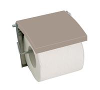 MSV - Portarrollos de Papel Higiénico de Pared - MDF y Acero Inoxidable - Modelo Taupe - Dimensiones 13 x 15 x 11,5 cm - Color Beige - Elegante y Funcional para Baño