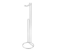 MSV - Portarrollos de Papel higiénico de pie - Modelo Amy - Acero - Capacidad para 3 Rollos - Dispensador de Papel higiénico - 15 x 15 x 54 cm - Plata Brillante - Elegante Acabado Cromado