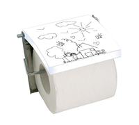 MSV Portarrollos de Pared MDF e INOX Jardín de Infantes Blanco