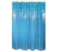 MSV, Tenda da doccia, PVC, Rivestimento antibatterico, 100% vinile, Anelli inclusi, Rivestimento antibatterico e idrorepellente, lavabile a 40°, Made in Europe, BLU Scuro, 180 x 200 cm
