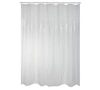 MSV, Tenda da doccia, PVC, Rivestimento antibatterico, 100% vinile, Anelli inclusi, Rivestimento antibatterico e idrorepellente, lavabile a 40°, Made in Europe, Bianco a Pois, 180x200 cm
