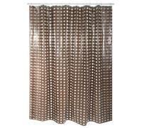 MSV, Tenda da doccia, PVC, Rivestimento antibatterico, 100% vinile, Anelli inclusi, Rivestimento antibatterico e idrorepellente, lavabile a 40°, Made in Europe, Cioccolato a Pois, 180 x 200 cm