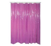 MSV, Tenda da doccia, PVC, Rivestimento antibatterico, 100% vinile, Anelli inclusi, Rivestimento antibatterico e idrorepellente, lavabile a 40°, Made in Europe, Viola, 180 x 200 cm