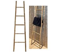 MSV - Toallero de Escalera de 5 Niveles - Bambú - 40 x 150 cm - Diseño Moderno - Fácil instalación - Resistente a la Humedad - Soporte para Ducha de baño