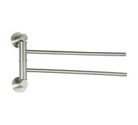MSV Toallero de Pared con 2 Tiras de Alfombrilla de Acero Inoxidable, Metal, Plateado, 25 x 25 x 5 cm