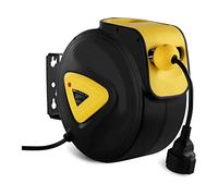 MSW Enrollador de cables Carrete Retráctil PRO-E 20 (Extensión: 20 + 1,5 m, 230 V / 50 Hz, Selección intuitiva de longitud, Potencia máx. desenrollado: 2.300 W)