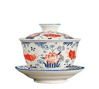 MSWgjYRQ Tazas de té de China Jingdezhen-Blue and White Ceramic Teacups, Gaiwan, Home Tea Making Tureen, Tureen de alta gama, tazón, tetera y tazas de porcelana (Fish Gaiwan)