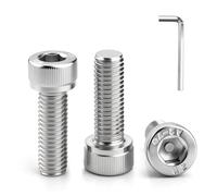 msymsyu 30 tornillos de cabeza cilíndrica, M5 x 20 mm, acero inoxidable, M5, rosca completa, tornillos hexagonales con 1 llave hexagonal interior de 4 mm, tornillos Allen para reparación y montaje