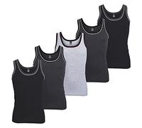 MT®, camisetas de tirantes acanaladas para hombre, paquete de 5 unidades, negro / azul claro, 4XL