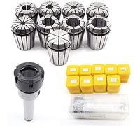 MT2 MT3 MT4 ER16 ER20 ER25 ER32 Morse Chuck Holder + 9PCS ER Spring Clamps Collet for herramienta de torno de fresado CNC(MTB3-ER20 (9PCS))