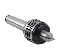 MT4A Live Center, herramienta de torno con triple rodamiento de bolas, 0.015" para tornos pequeños, centro vivo de acero al carbono cónico de 60° con sello hermético contra polvo