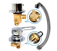 MtalNumbeor Válvula Desviadora de Ducha Latón G1/2 Cromado (Thread 2 Way)