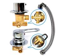 MtalNumbeor Válvula Desviadora de Ducha Latón G1/2 Cromado (Thread 4 Way)