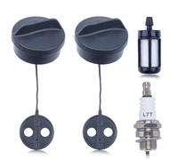 Mtanlo - Tapón de depósito para Stihl FS38, FS45, FS55, FS56, FS80, FS81, FS85, FS88, FS120 desbrozadoras, tapón de gasolina con filtro de gasolina y bujía de encendido de repuesto