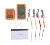Mtlavishness 4 sondas Carne con pantalla a color Parrilla digital para barbacoa 8 alertas de temperaturas preestablecidas de carne 5 niveles de cocción 20 ℃ a 300 ℃ ℃ ℉