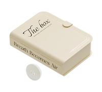Mtlavishness Caja de Escritorio Caja de Almacenamiento de Cable de Datos Diseño de Libro de plástico Decoración del hogar para línea Caja de Crema con Compartimento Divisor (Blanco Crema)