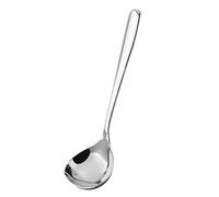 Mtlavishness Cuchara de sopa de acero inoxidable con cabeza redonda grande, diseño profundo, fácil de limpiar para ingredientes alimentarios, cuchara de cocina, cuchara de sopa