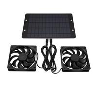 Mtlavishness Kit de Ventilador de Escape con energía Solar, 10 W, 12 V, Panel Solar, Kit de Ventilador Doble para Invernadero, gallinero, caseta para Perros, cobertizo, Granero,