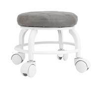 Mtlavishness Rueda Universal Taburete Bajo Taburete con Ruedas de Cuero Taburete con Ruedas Rueda silenciosa Taburete Giratorio para Fregar el Piso Taburete de manicura y pedicura (Gris)