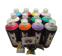 MTN Vice Spray Paint Pintura en Aerosol 12x400ml + 3 Boquillas, Colección 30 Aniversario, Alta Presión, Secado Rápido, Pack Multi-Color, 12 Unidades