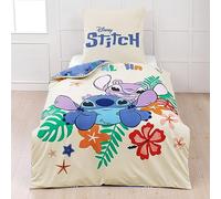 MTOnlinehandel Stitch Aloha Stitch & Lilo - Juego de ropa de cama infantil (135 x 200 cm, 80 x 80 cm, 2 piezas)
