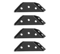 MuchLuckystar 4 conectores de esquina de acero inoxidable para muebles, soportes triangulares negros de 67 mm para refuerzo de juntas de ángulo recto de sillas, estanterías y armarios