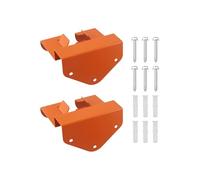 MuchLuckystar Paquete de 2 soportes para cortar césped de pared, organizador de almacenamiento de garaje de acero resistente para pala, rastrillo, escoba, fregona, ganchos de metal naranja, 26 x 16 x