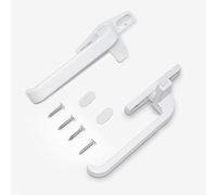 MuchLuckystar Tiradores de puerta de aleación de aluminio con cerraduras, par blanco para ventanas de doble acristalamiento, accesorios de repuesto de seguridad para mano izquierda y derecha con 8