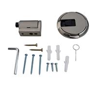 MuchLuckystar Tope de puerta de aleación de zinc resistente, altura ajustable de 10 a 25 mm, adhesivo sin clavos o montaje de tornillo, suelo sin perforación, para oficina en casa, color plateado