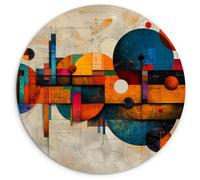 MuchoWow© Cuadro Redondo Ø30 cm Decorativos Decoración Mapa Mundi Grande Para Baño Cocina Quadros Decoração Sala Decorativa Arbol De La Vida Vintage - Arte moderno - Formas geométricas