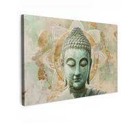MuchoWow© Cuadros Decoracion Salon Modernos 120x80 cm para Dormitorios Cuadro Decorativos de Salon Lienzos Decorativo Pared Decoracion Dormitorio Matrimonio Buda - Flor - Arte - Espiritual