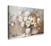 MuchoWow© Cuadros Decoracion Salon Modernos 30x20 cm para Dormitorios Cuadro Decorativos de Salon Lienzos Decorativo Pared Decoracion Dormitorio Matrimonio Florero - Flores - Arte - Oro