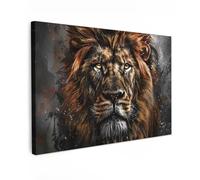 MuchoWow© Cuadros Decoracion Salon Modernos 30x20 cm para Dormitorios Cuadro Decorativos de Salon Lienzos Decorativo Pared Decoracion Dormitorio Matrimonio León - Animales - Retrato - Negro