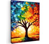 MuchoWow© Cuadros Decoracion Salon Modernos 30x40 cm para Dormitorios Cuadro Decorativos de Salon Lienzos Decorativo Pared Decoracion Dormitorio Matrimonio Árbol - Arte - Naturaleza - Atardecer