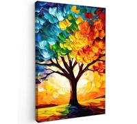 MuchoWow© Cuadros Decoracion Salon Modernos 40x60 cm para Dormitorios Cuadro Decorativos de Salon Lienzos Decorativo Pared Decoracion Dormitorio Matrimonio Árbol - Arte - Naturaleza - Atardecer