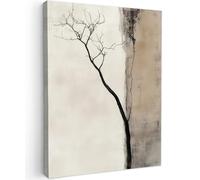 MuchoWow© Cuadros Decoracion Salon Modernos 50x70 cm para Dormitorios Cuadro Decorativos de Salon Lienzos Decorativo Pared Decoracion Dormitorio Matrimonio Wabi-Sabi - Planta - Beige