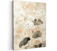 MuchoWow© Cuadros Decoracion Salon Modernos 60x80 cm para Dormitorios Cuadro Decorativos de Salon Lienzos Decorativo Pared Decoracion Dormitorio Matrimonio Flores - Japandi - Wabi-Sabi