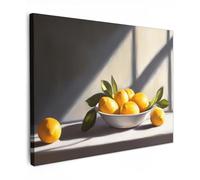 MuchoWow© Cuadros Decoracion Salon Modernos 80x60 cm para Dormitorios Cuadro Decorativos de Salon Lienzos Decorativo Pared Decoracion Dormitorio Matrimonio Limones - Bodegón - Amarillo