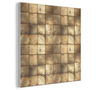 "MuchoWow© Paneles Decorativos 60x60 cm Acusticos Panel Acustico Decorativo Cuadros Decoracion Insonorizar Habitacion Insonorizacion Geométrico - Baldosas - Oro"