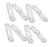 MUCKLILY Bisagras de Esquina para Marco de Cama en Hierro Plata, 4 Pares Desmontaje y Conexión Segura para Varios Tipos de Camas y Decoración del Hogar