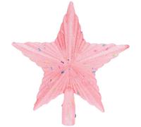 MUCKLILY Estrella de Cinco Puntas Rosa de Plástico para Copa de Árbol Navideño