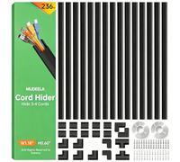 MUDEELA Kit de enlaces de cables, corrector de 6 metros, organizador de cables, kit de gestión de cables para oficina en casa, 15 x 400 mm de largo, 30 mm de ancho y 17 mm de alto, color negro